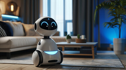 Voice activated robotic home decorators for pers - obrazy, fototapety, plakaty