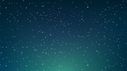 Fototapeta premium Blue Cloudless Night Shining Starry Sky Background