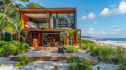 Beachfront Container Home on Stilts

