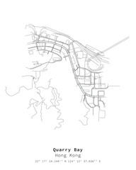 Quarry Bay Hongkong Street map ,vector image for digital marketing,product ,wall art and poster prints. - obrazy, fototapety, plakaty