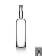 Transparent Glass Vodka Bottle With Screw Cap