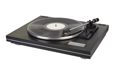 vinyl player on white background