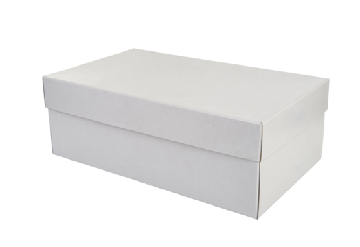 White shoe box isolated on white table