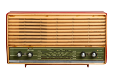 grungy vintage radio isolated (clipping path)