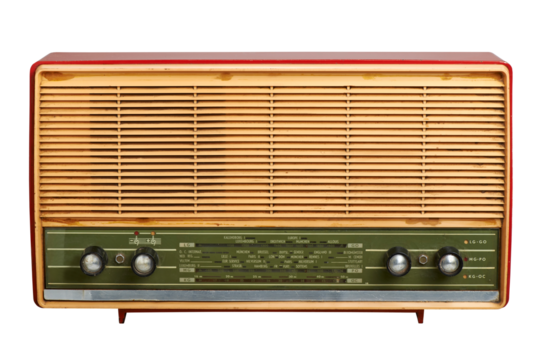 grungy vintage radio isolated (clipping path)