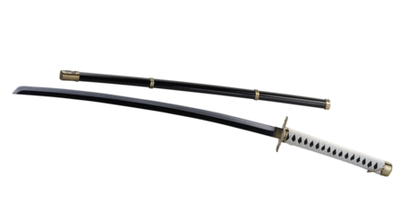 Katana sword isolated on white (clipping path )