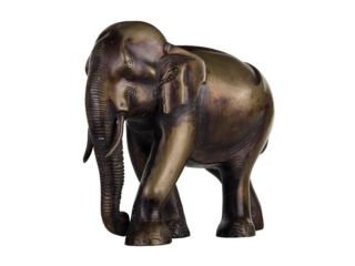 isolated Buddhist Statuette of elephant (clipping path)