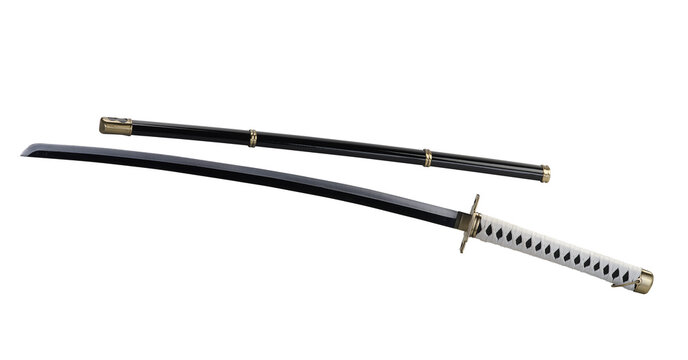 Katana sword isolated on white (clipping path )