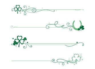 A set of St Patrick's Day Shamrock dividers
