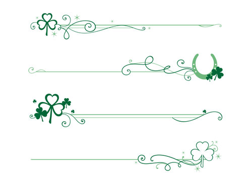 A set of St Patrick's Day Shamrock dividers
