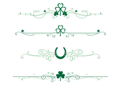 A set of St Patrick's Day Shamrock dividers
