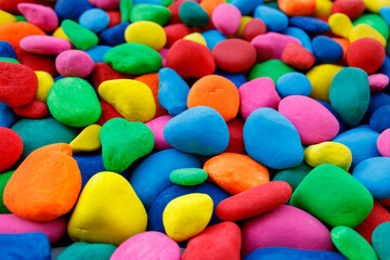 Close-up of multi colored pebbles