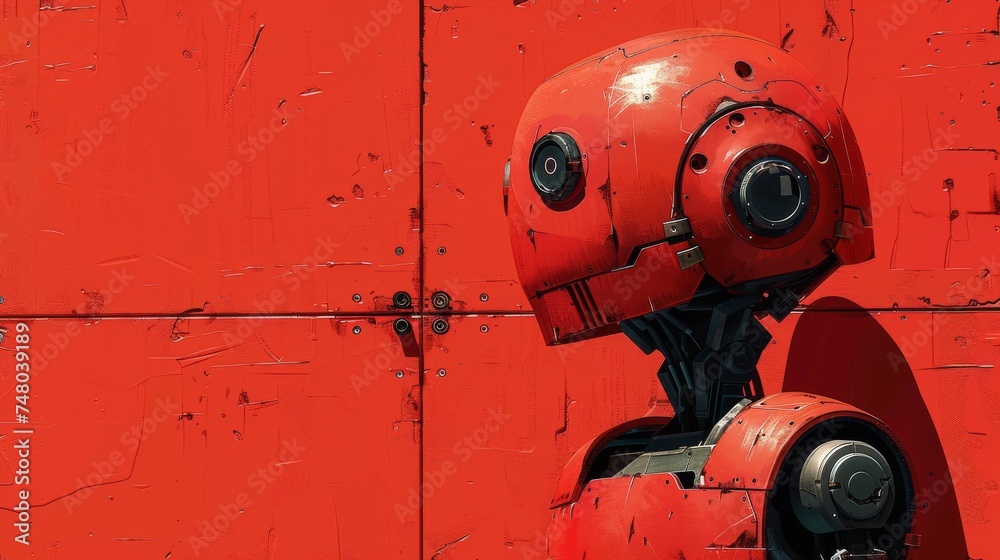 Aufkleber red robot vector