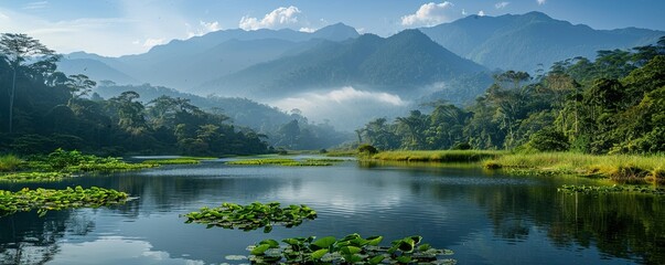 A tranquil nature reserve, home to diverse ecosystems and wildlife, emphasizing the importance of conservation areas