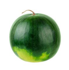 Whole green watermelon isolated on white background
