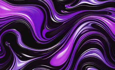 トレンディな紫色の抽象的なアルコール インクの背景に暗いコントラスト、今年の色、金色のパス、黒、黒いキャンバスに手描きのアート、本の表紙やパンフレットのグラフィック - obrazy, fototapety, plakaty