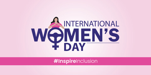 Women's Day Automobile Car Brand theme creative concept idea, International Women's Day 2024, campaign theme: #InspirInclusion. Women's Day vector illustration. Car or automobile Concept Women's Day
