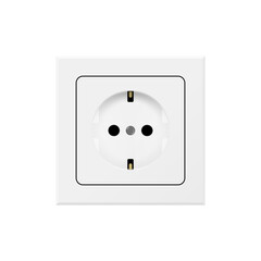 3D Convenience Outlet Socket Isolated On White