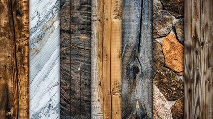 Brown and Gray: A Natural Pattern of Wood and Stone Textures