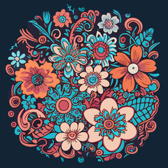 Floral doodle background