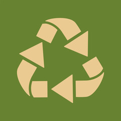 Recycle silhouette icon, vector cut silhouette for social media.