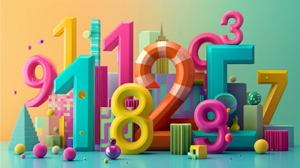 colorful city of numbers