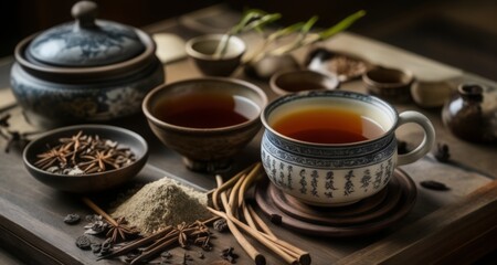Fototapeta na wymiar Elevate your tea experience with traditional elegance
