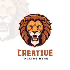 Gaming mascot editable vector logo. Lion mascot illustration logo