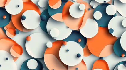 Modern and Abstract: A Pattern of 3D Shapes and Gradients on a Light Background