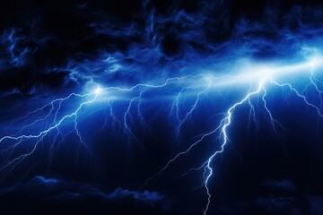 scenery neural storm great concept, concentration of energy, blue strong numerous lightning strikes