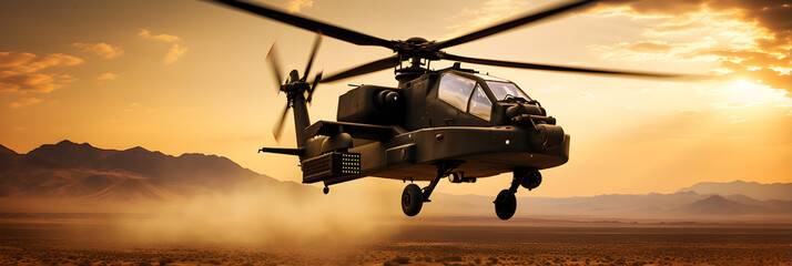 AH-64 Apache Attack Helicopter: A Masterpiece of Aerial Firepower and Tactical Precision - obrazy, fototapety, plakaty