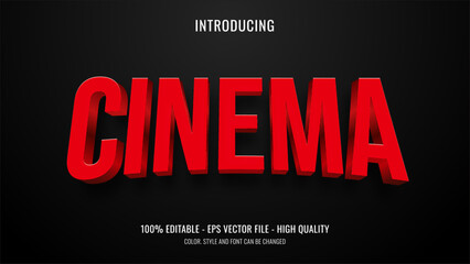 Editable red text effect with 3d style