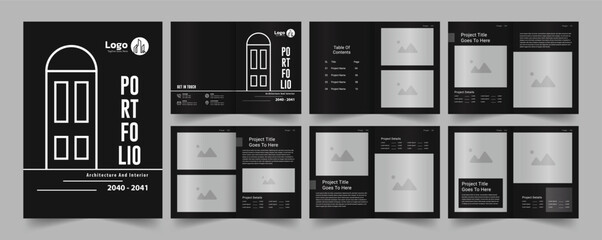 Architecture portfolio template design or interior portfolio