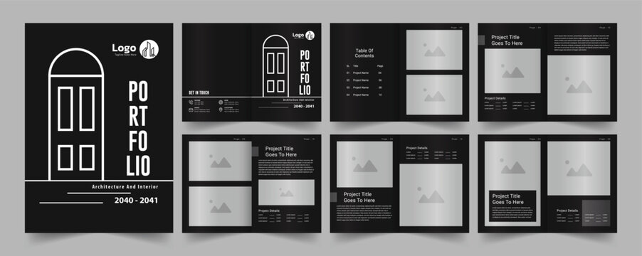 Architecture portfolio template design or interior portfolio