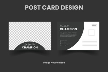 Gym Center and Fitness Postcard or EDDM Postcard Design Template. Gym, Fitness, Cross Training Workout, Postcard Template.