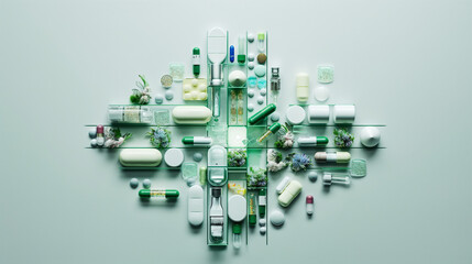 Fototapeta premium abstract 3d medicine, pills background