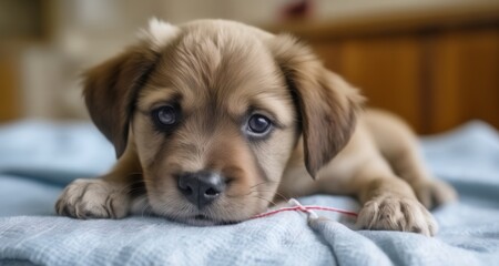 Obraz premium A puppy's innocent gaze, full of curiosity and love