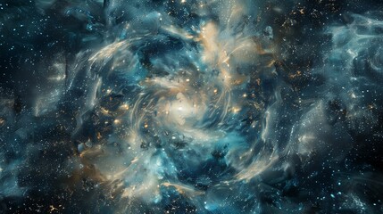 Galactic swirls and stardust: The backdrop of the celestial scene