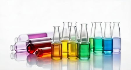  Vibrant liquid in glass beakers, perfect for a colorful science experiment
