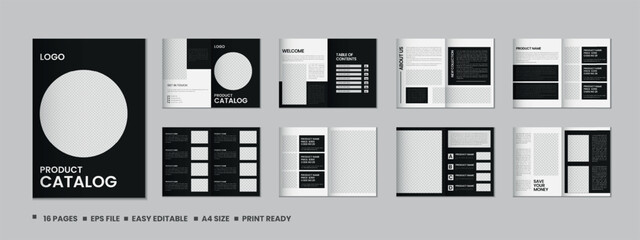 Furniture product catalogue design, multipage brochure catalog template design with mockup