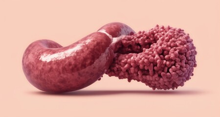  Vivid pink coral-like structure against a soft pink background