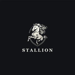 Fototapeta premium Vector horse head or strong animal logo design. 