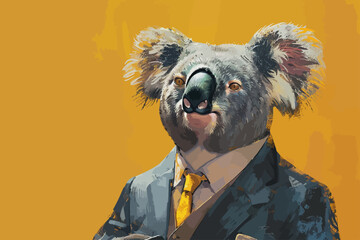 koala businessman illustration
