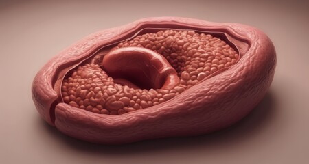  A close-up of a human heart, showcasing its intricate structure and texture