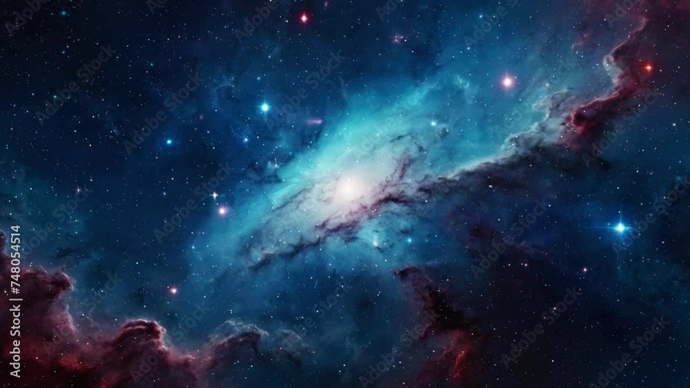 Wall mural galaxy in space with nebula and stars, created with some elements made with generative ai