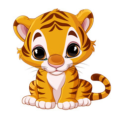 Obraz premium Cute baby tiger cartoon