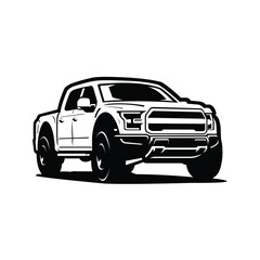 Double cabin 4x4 vehicle pickup truck vector isolated © bonky