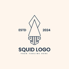 squid line art logo