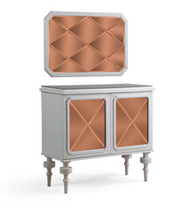 wooden console isolated on white background . corner view