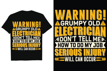 Electrician T -shirt Graphic Vector Art	